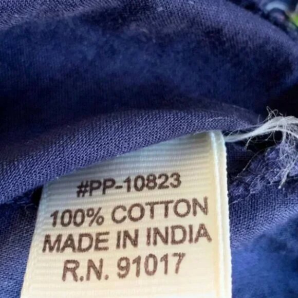 Solitaire Boho Blue Embroidered and Beaded Split Neck Tunic With Tassel Ties Med - Picture 8 of 8